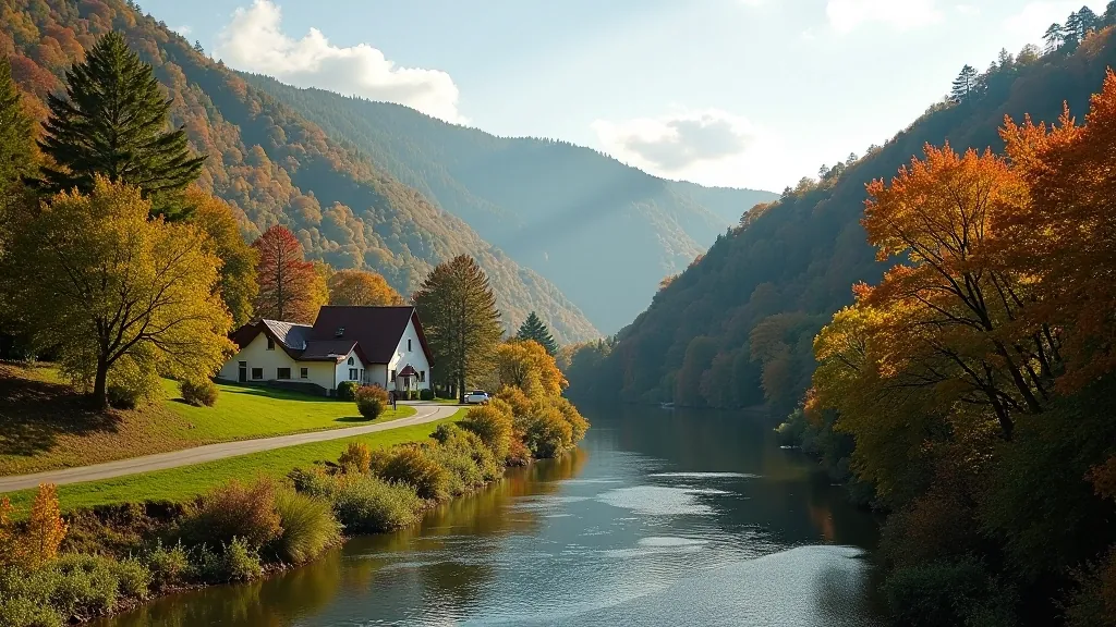 Vltava riverside scenic route with gentle driving and walking paths
