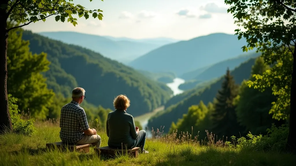Weekend nature destination with scenic overlook and peaceful valley landscape